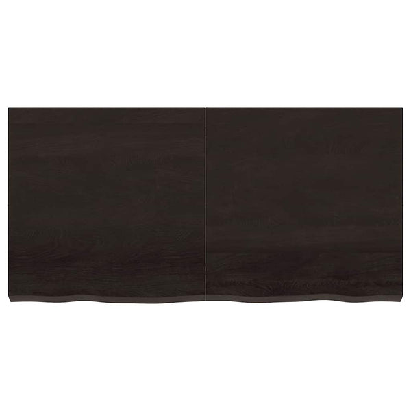 Tischplatte Dunkelbraun 120x60x(2-6)cm Massivholz Eiche