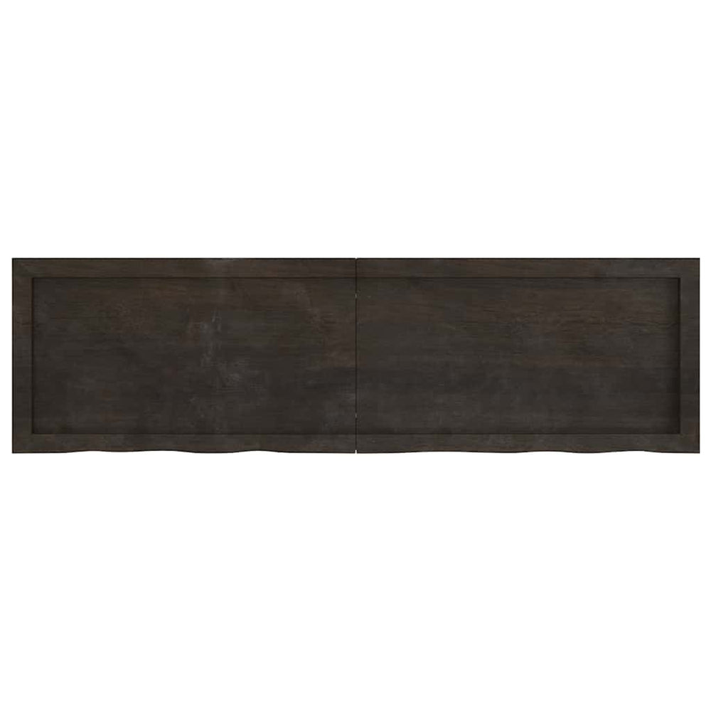 Tischplatte Dunkelbraun 140x40x(2-4)cm Massivholz Eiche
