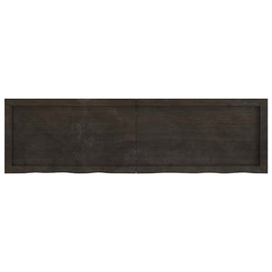 Tischplatte Dunkelbraun 140x40x(2-4)cm Massivholz Eiche