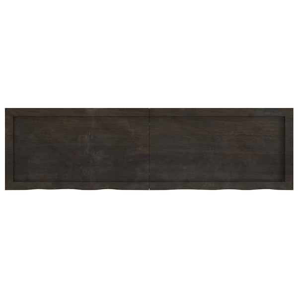 Tischplatte Dunkelbraun 140x40x(2-4)cm Massivholz Eiche