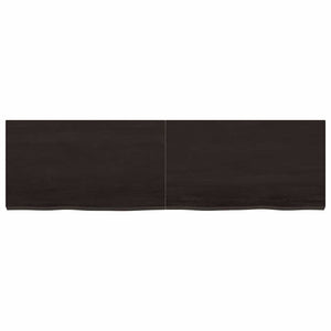 Tischplatte Dunkelbraun 140x40x(2-4)cm Massivholz Eiche