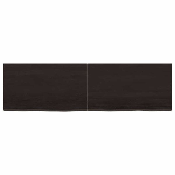 Tischplatte Dunkelbraun 140x40x(2-4)cm Massivholz Eiche