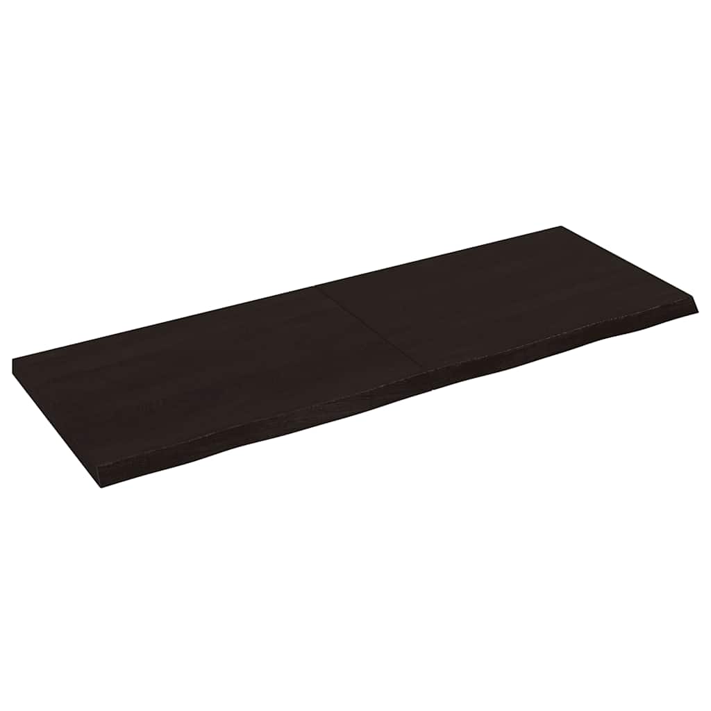 Tischplatte Dunkelbraun 140x50x(2-4)cm Massivholz Eiche