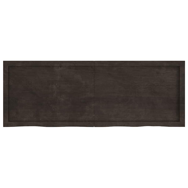 Tischplatte Dunkelbraun 140x50x(2-4)cm Massivholz Eiche
