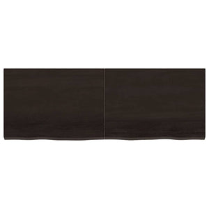 Tischplatte Dunkelbraun 140x50x(2-4)cm Massivholz Eiche