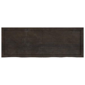 Tischplatte Dunkelbraun 140x50x(2-6)cm Massivholz Eiche