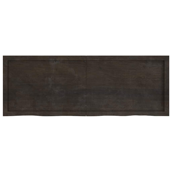 Tischplatte Dunkelbraun 140x50x(2-6)cm Massivholz Eiche