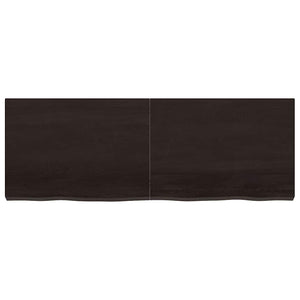 Tischplatte Dunkelbraun 140x50x(2-6)cm Massivholz Eiche