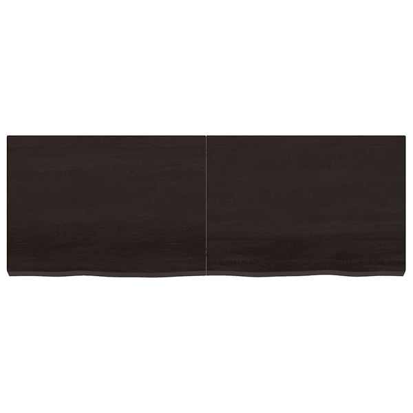 Tischplatte Dunkelbraun 140x50x(2-6)cm Massivholz Eiche