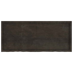 Tischplatte Dunkelbraun 140x60x(2-4)cm Massivholz Eiche