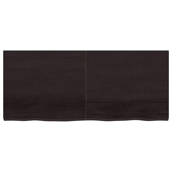 Tischplatte Dunkelbraun 140x60x(2-4)cm Massivholz Eiche