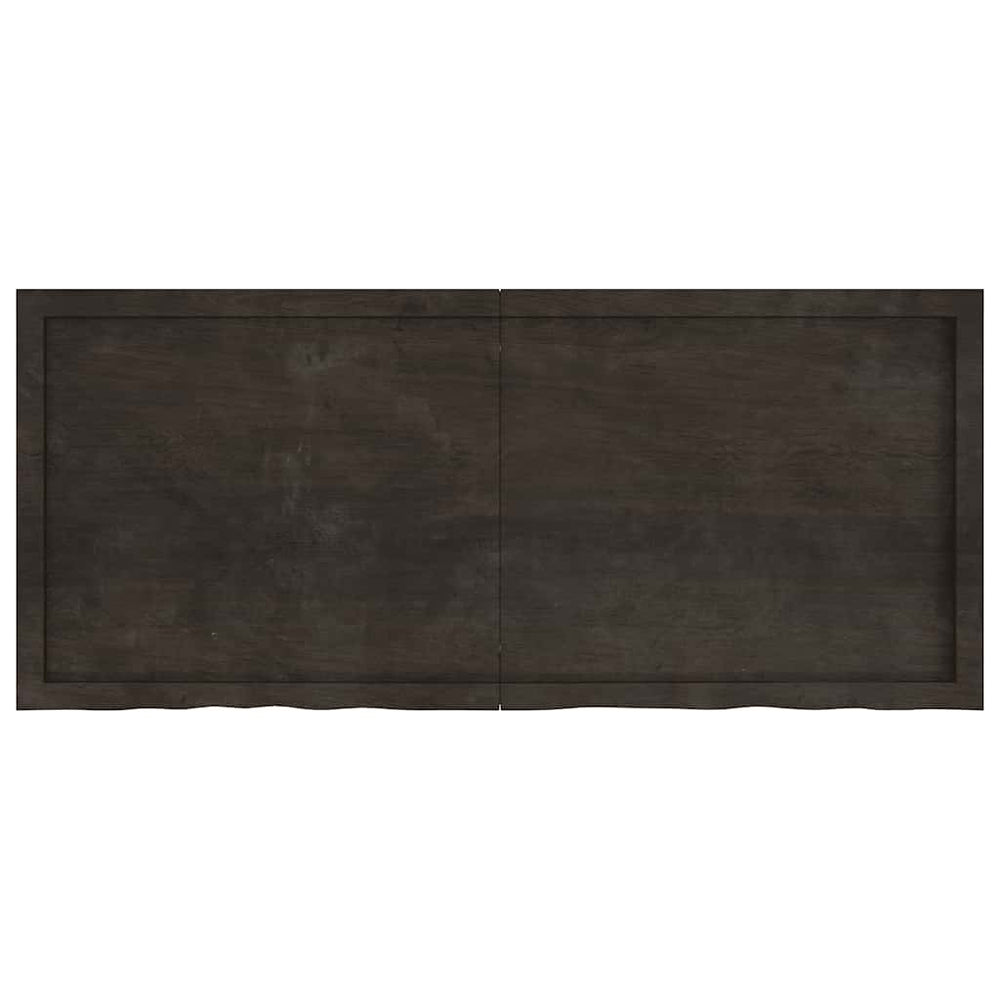 Tischplatte Dunkelbraun 140x60x(2-6)cm Massivholz Eiche