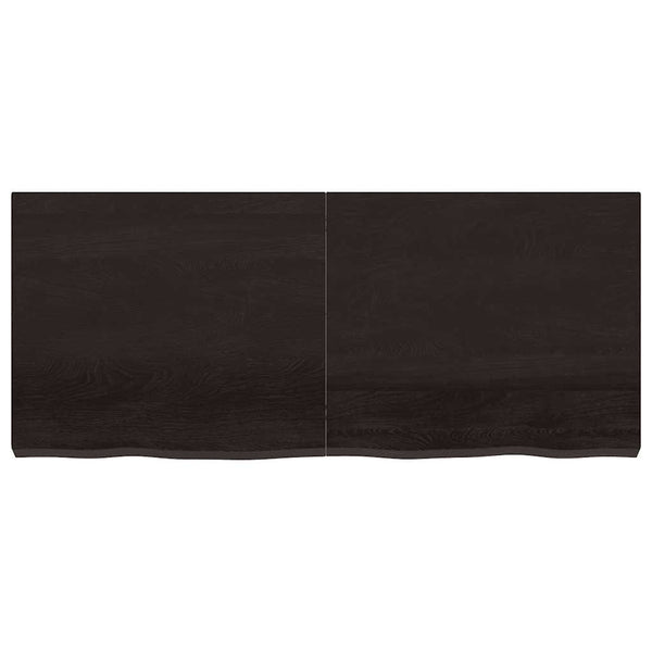 Tischplatte Dunkelbraun 140x60x(2-6)cm Massivholz Eiche