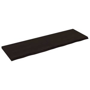 Tischplatte Dunkelbraun 160x50x(2-4)cm Massivholz Eiche