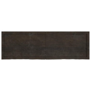 Tischplatte Dunkelbraun 160x50x(2-4)cm Massivholz Eiche