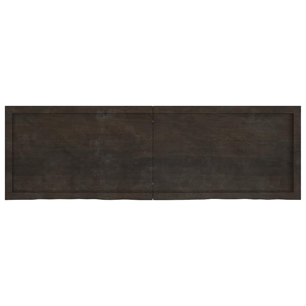 Tischplatte Dunkelbraun 160x50x(2-4)cm Massivholz Eiche