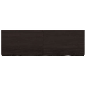 Tischplatte Dunkelbraun 160x50x(2-4)cm Massivholz Eiche
