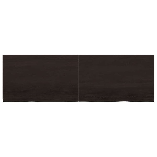 Tischplatte Dunkelbraun 160x50x(2-4)cm Massivholz Eiche