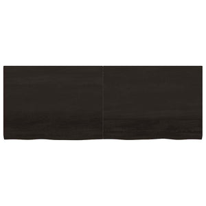 Tischplatte Dunkelbraun 160x60x(2-4)cm Massivholz Eiche