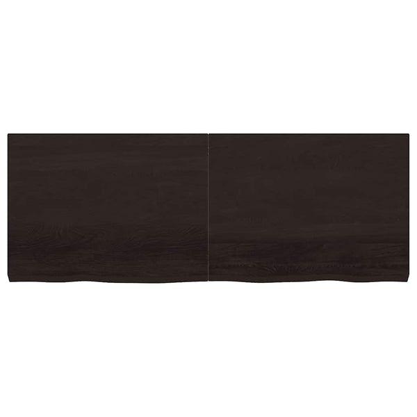 Tischplatte Dunkelbraun 160x60x(2-6)cm Massivholz Eiche