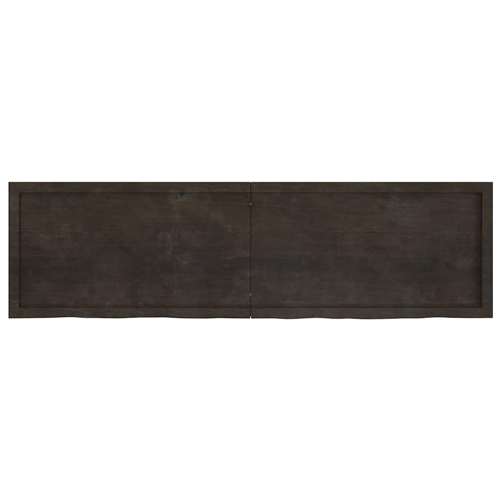 Tischplatte Dunkelbraun 180x50x(2-4)cm Massivholz Eiche