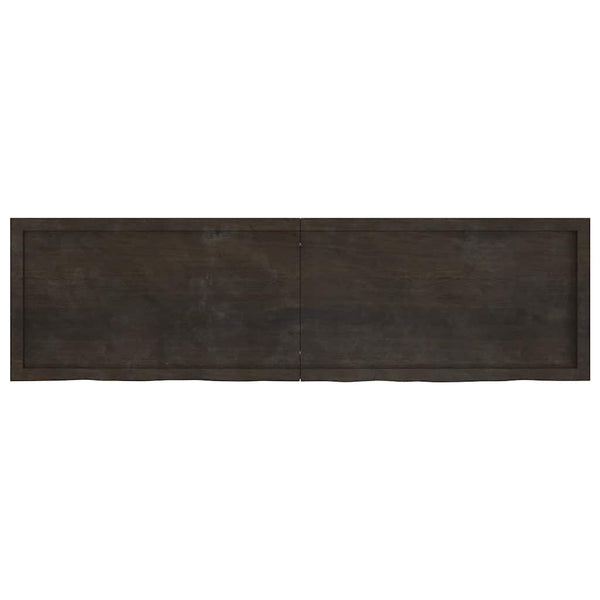 Tischplatte Dunkelbraun 180x50x(2-4)cm Massivholz Eiche