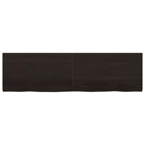 Tischplatte Dunkelbraun 180x50x(2-4)cm Massivholz Eiche