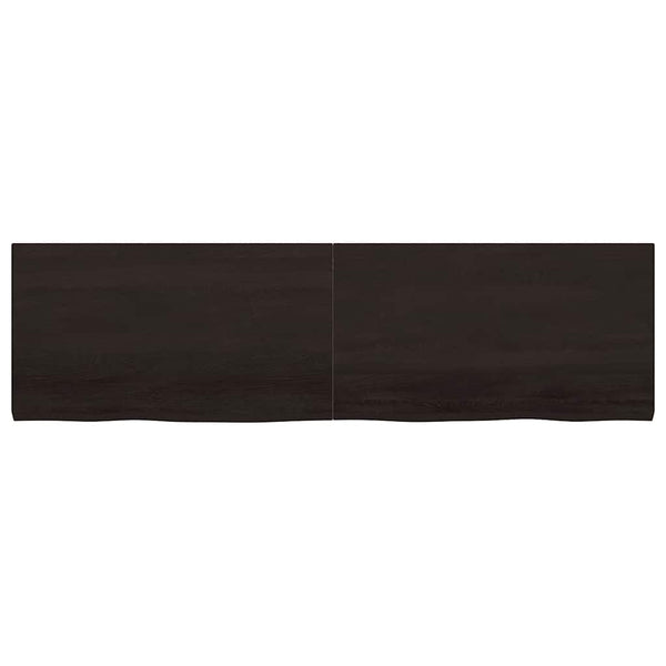Tischplatte Dunkelbraun 180x50x(2-4)cm Massivholz Eiche