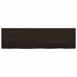 Tischplatte Dunkelbraun 180x50x(2-6)cm Massivholz Eiche