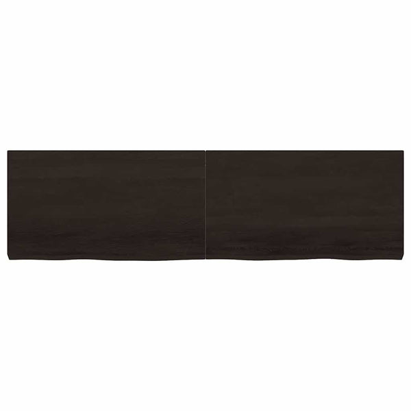 Tischplatte Dunkelbraun 180x50x(2-6)cm Massivholz Eiche