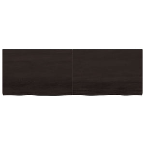 Tischplatte Dunkelbraun 180x60x(2-4)cm Massivholz Eiche
