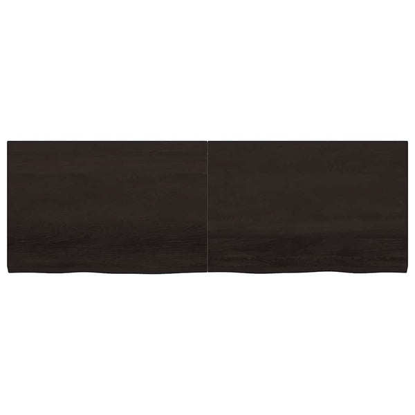 Tischplatte Dunkelbraun 180x60x(2-4)cm Massivholz Eiche