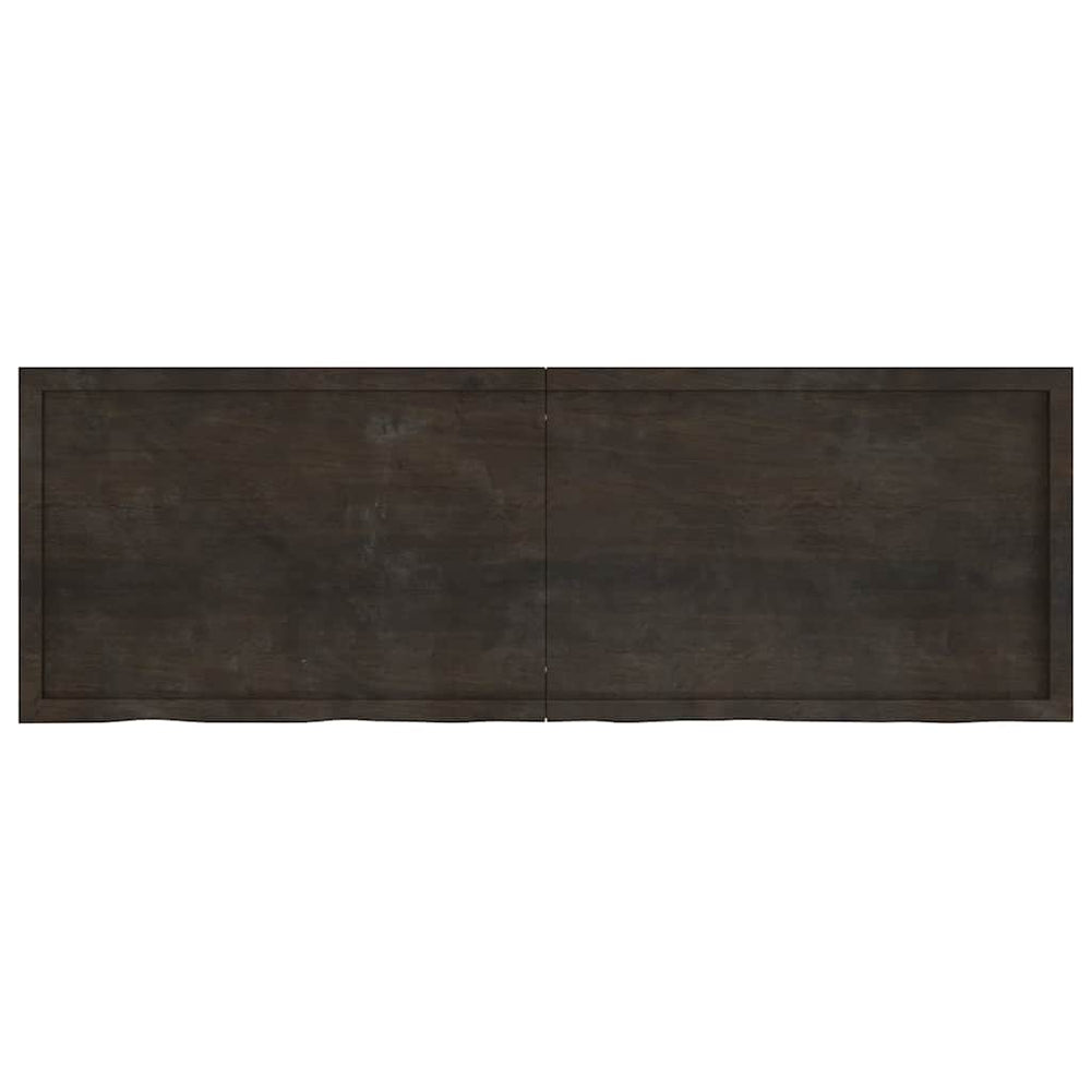 Tischplatte Dunkelbraun 180x60x(2-6)cm Massivholz Eiche