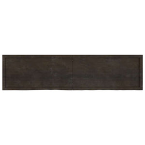Tischplatte Dunkelbraun 200x50x(2-4)cm Massivholz Eiche