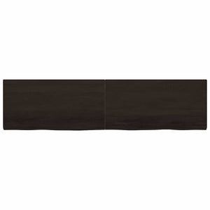 Tischplatte Dunkelbraun 200x50x(2-4)cm Massivholz Eiche