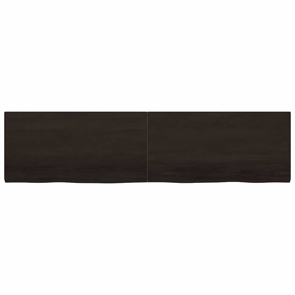 Tischplatte Dunkelbraun 200x50x(2-4)cm Massivholz Eiche