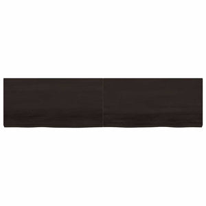 Tischplatte Dunkelbraun 200x50x(2-6)cm Massivholz Eiche