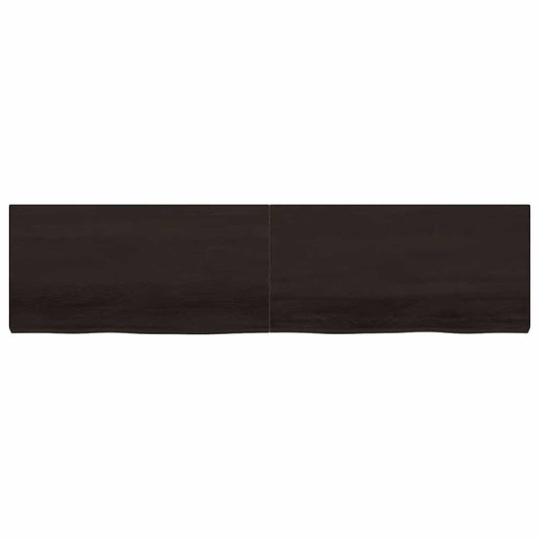 Tischplatte Dunkelbraun 200x50x(2-6)cm Massivholz Eiche