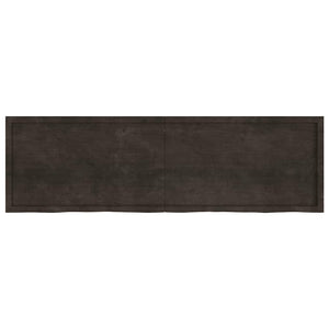 Tischplatte Dunkelbraun 200x60x(2-4)cm Massivholz Eiche