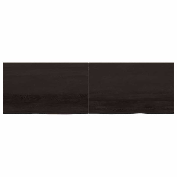 Tischplatte Dunkelbraun 200x60x(2-4)cm Massivholz Eiche