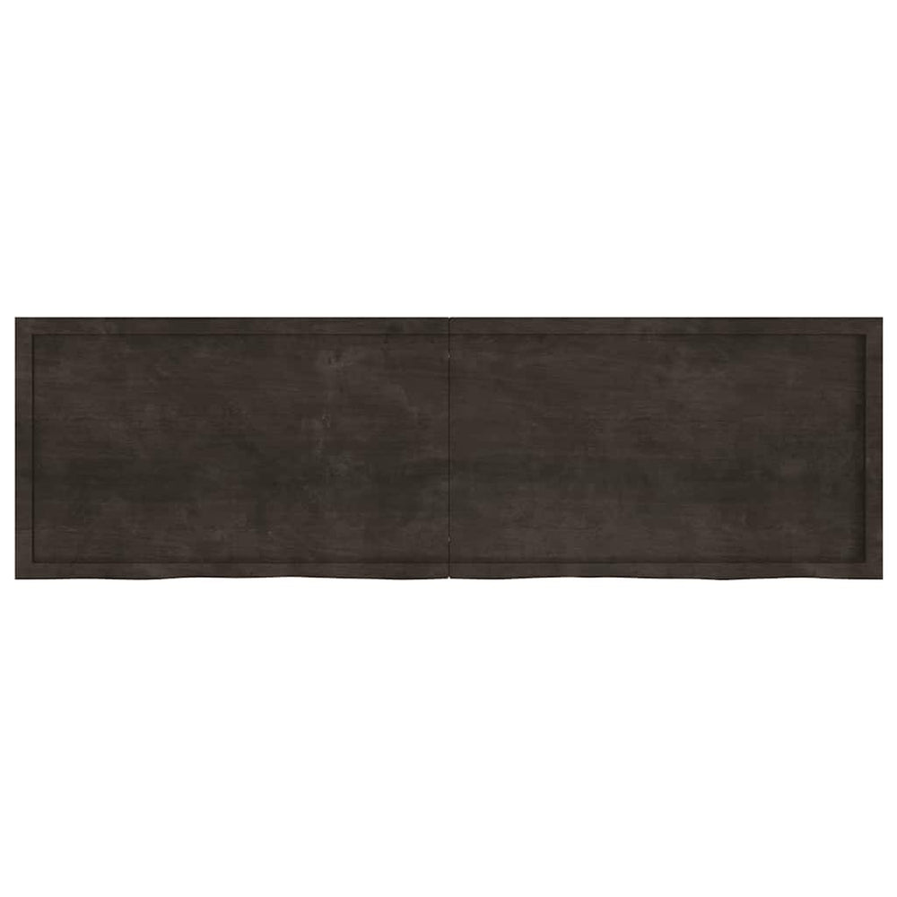 Tischplatte Dunkelbraun 200x60x(2-6)cm Massivholz Eiche