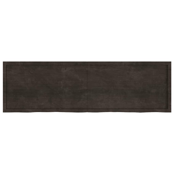 Tischplatte Dunkelbraun 200x60x(2-6)cm Massivholz Eiche