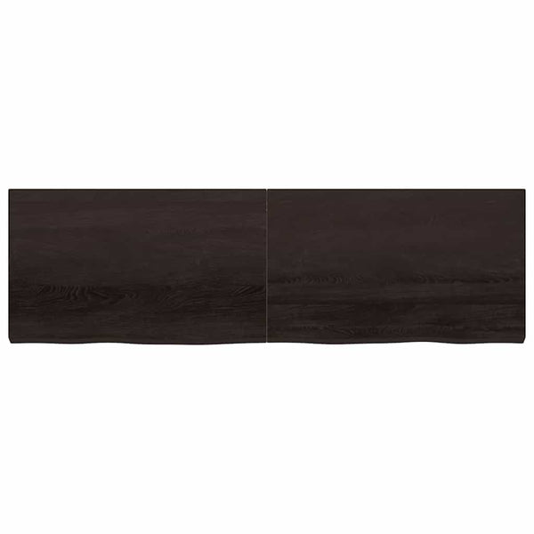 Tischplatte Dunkelbraun 200x60x(2-6)cm Massivholz Eiche
