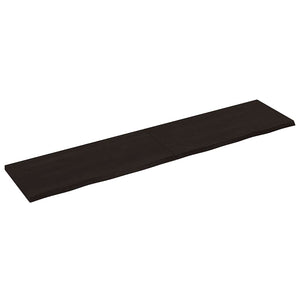 Tischplatte Dunkelbraun 220x50x(2-4)cm Massivholz Eiche