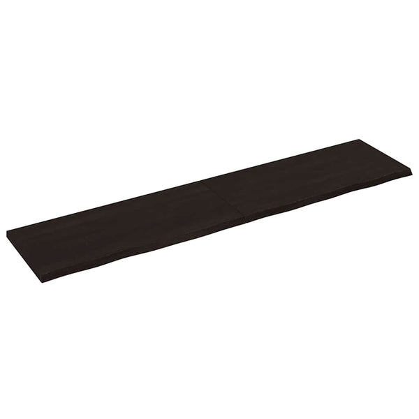Tischplatte Dunkelbraun 220x50x(2-4)cm Massivholz Eiche