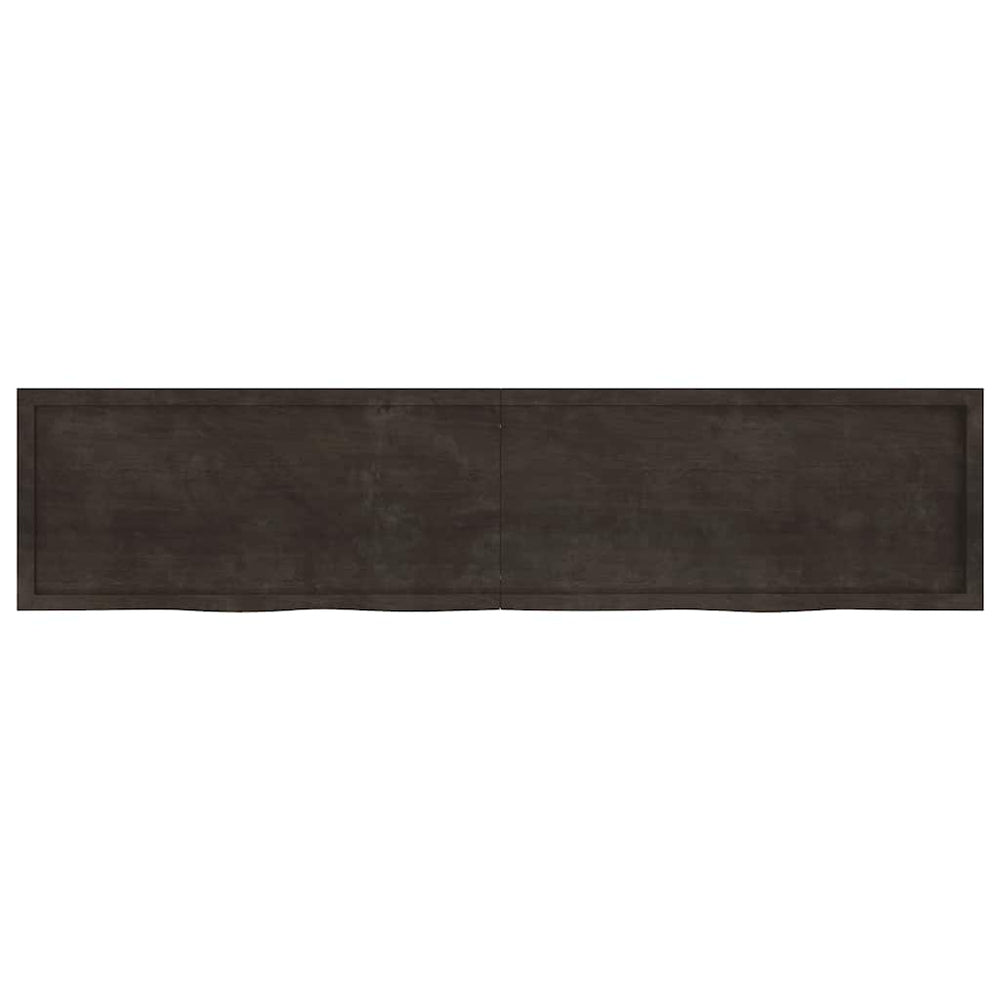 Tischplatte Dunkelbraun 220x50x(2-4)cm Massivholz Eiche