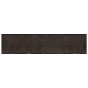 Tischplatte Dunkelbraun 220x50x(2-4)cm Massivholz Eiche