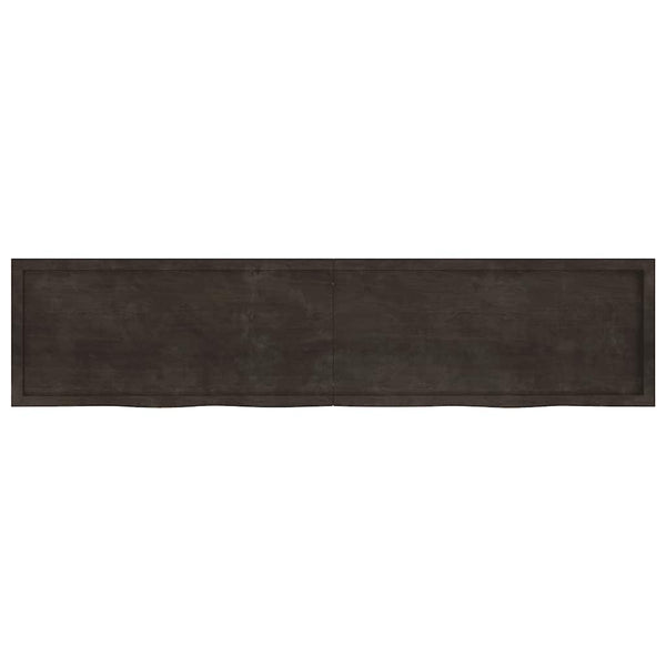 Tischplatte Dunkelbraun 220x50x(2-4)cm Massivholz Eiche