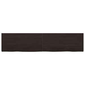Tischplatte Dunkelbraun 220x50x(2-4)cm Massivholz Eiche