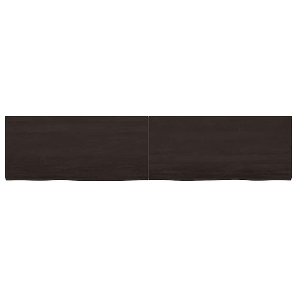 Tischplatte Dunkelbraun 220x50x(2-4)cm Massivholz Eiche